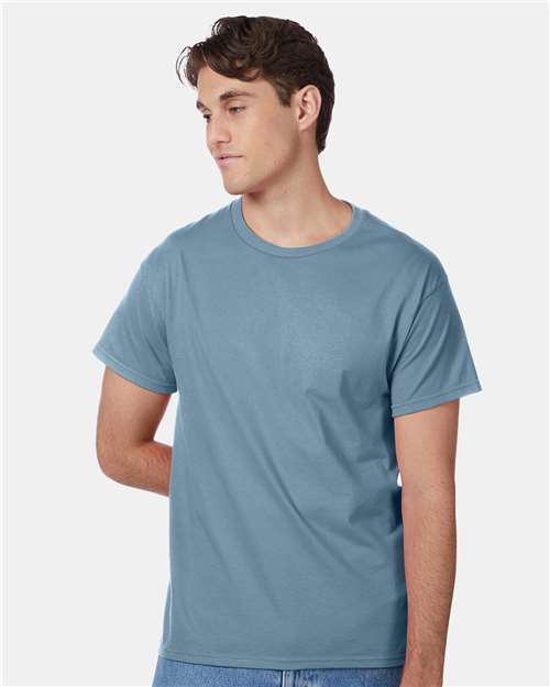 Hanes 5250 Authentic T-Shirt - Stonewashed Blue - model front