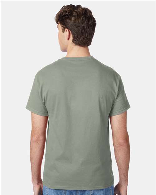 Hanes 5250 Authentic T-Shirt - Stonewashed Green - model back