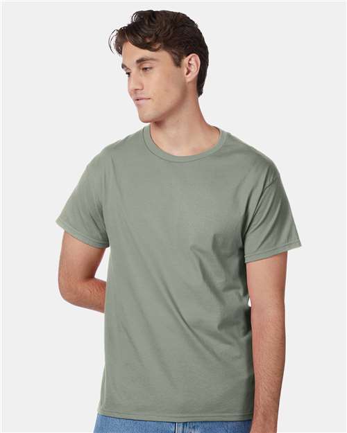 Hanes 5250 Authentic T-Shirt - Stonewashed Green - model front