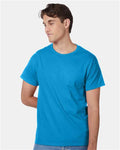 Hanes 5250 Authentic T-Shirt - Teal - model front