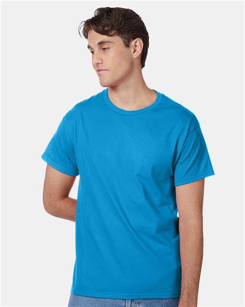 Hanes 5250 Authentic T-Shirt - Teal - model front