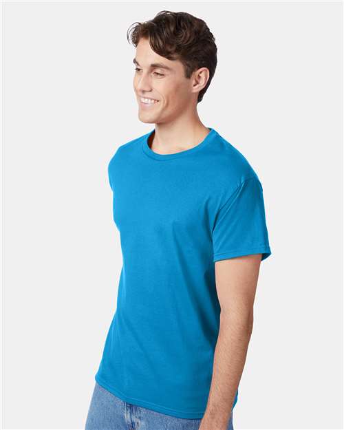 Hanes 5250 Authentic T-Shirt - Teal - model side