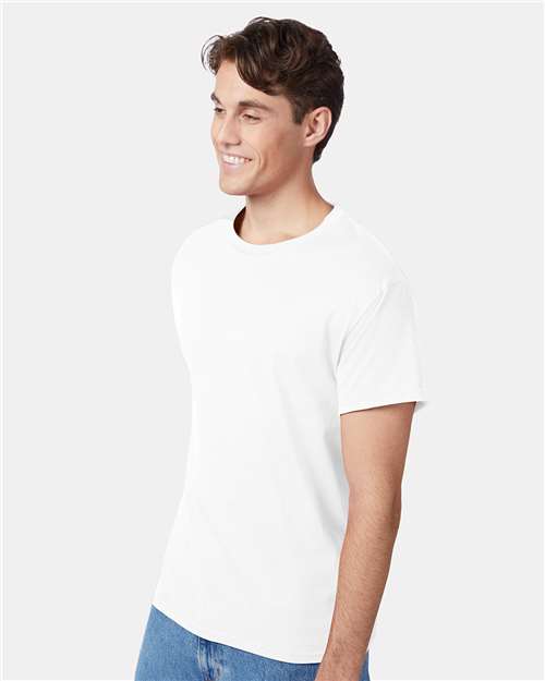 Hanes 5250 Authentic T-Shirt - White - model side