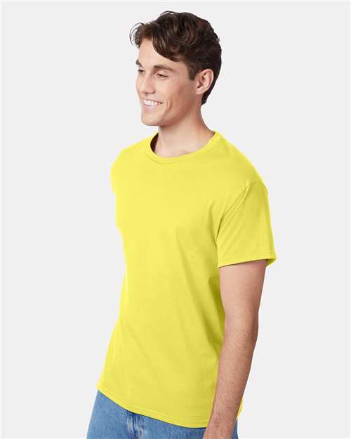 Hanes 5250 Authentic T-Shirt - Yellow - model side