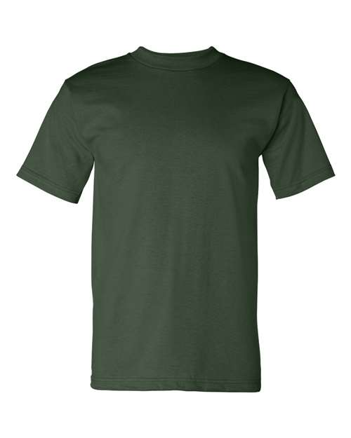 Bayside 5100 Unisex USA-Made Heavyweight T-Shirt - Forest Green - front