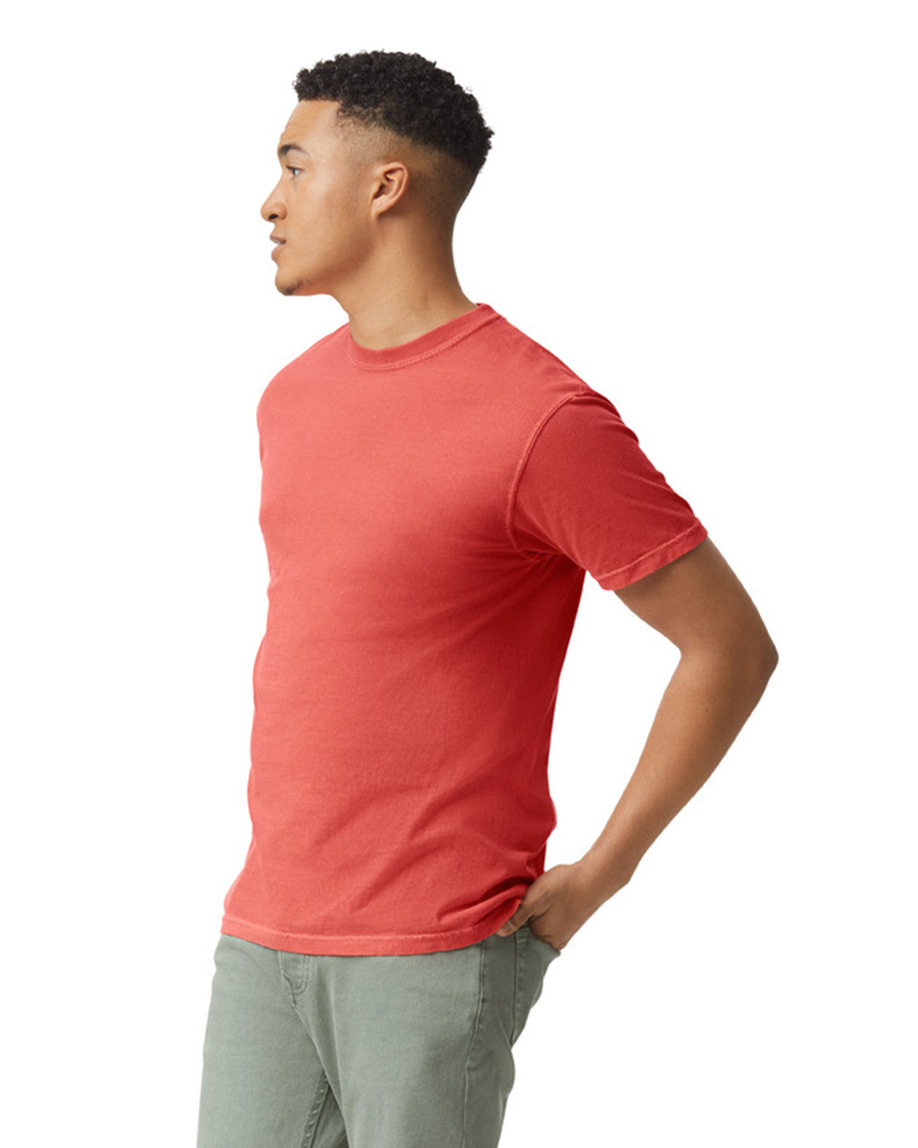 Comfort Colors C1717 Garment-Dyed Heavyweight T-Shirt - Bright Salmon - model back