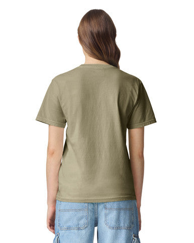 Comfort Colors C1717 Garment-Dyed Heavyweight T-Shirt - Khaki - model back