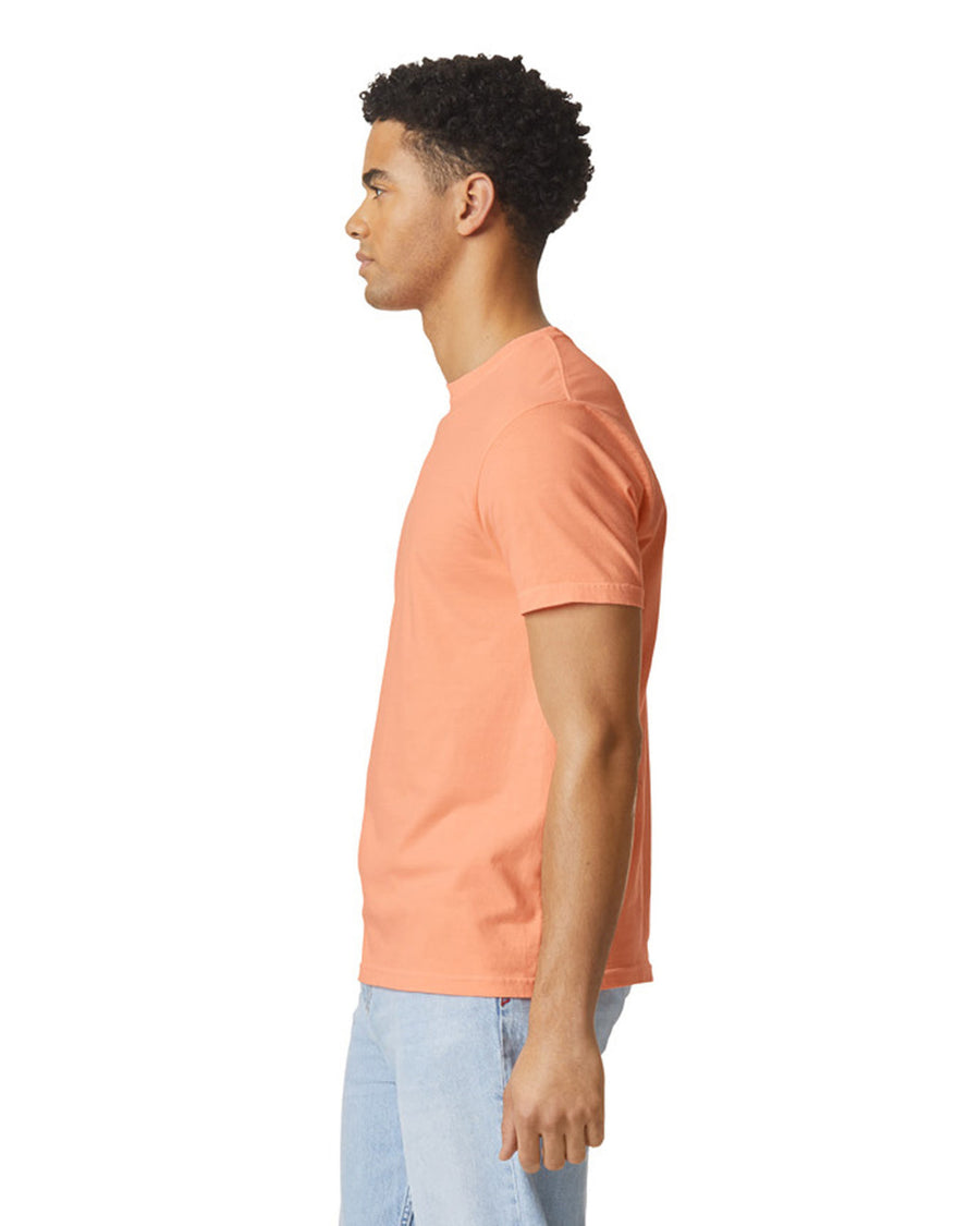 Comfort Colors C1717 Garment-Dyed Heavyweight T-Shirt - Neon Cantaloupe - model back