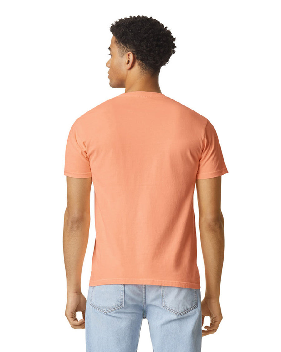 Comfort Colors C1717 Garment-Dyed Heavyweight T-Shirt - Neon Cantaloupe - model side