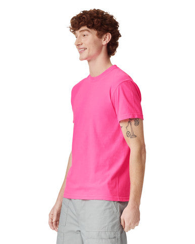 Comfort Colors C1717 Garment-Dyed Heavyweight T-Shirt - Neon Pink - model side