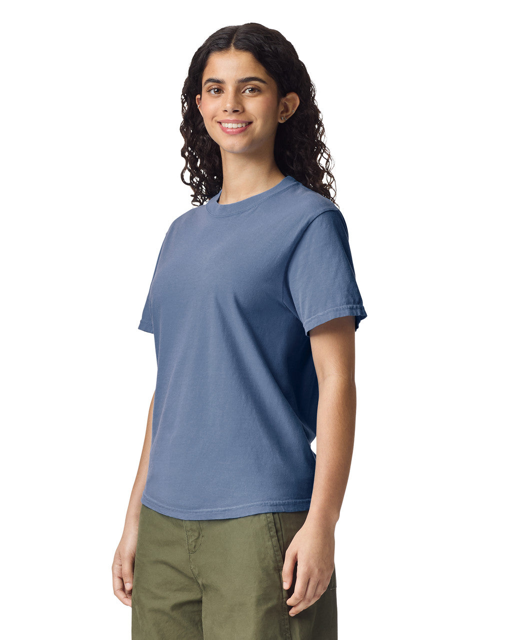 Comfort Colors C1717 Garment-Dyed Heavyweight T-Shirt - Washed Denim - model back