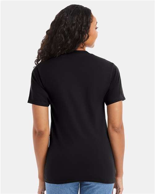 Hanes 5180 Unisex Beefy-T T-Shirt - Black - model back