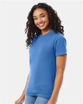 Hanes 5180 Unisex Beefy-T T-Shirt - Carolina Blue - model side