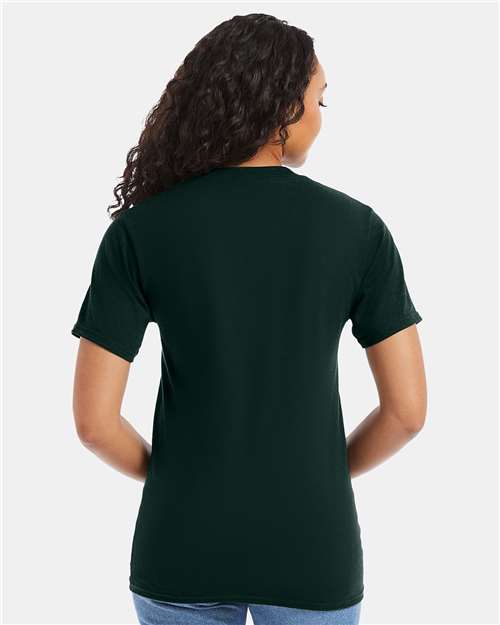 Hanes 5180 Unisex Beefy-T T-Shirt - Deep Forest - model back