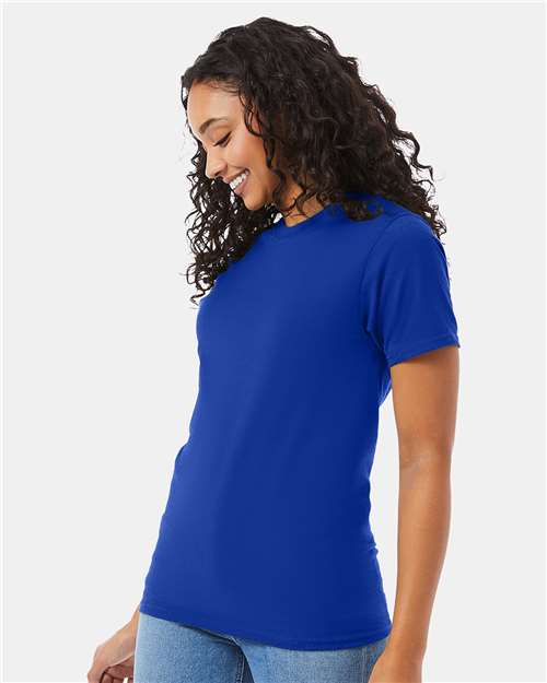 Hanes 5180 Unisex Beefy-T T-Shirt - Deep Royal - model side