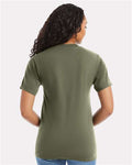 Hanes 5180 Unisex Beefy-T T-Shirt - Fatigue Green - model back