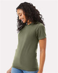 Hanes 5180 Unisex Beefy-T T-Shirt - Fatigue Green - model side
