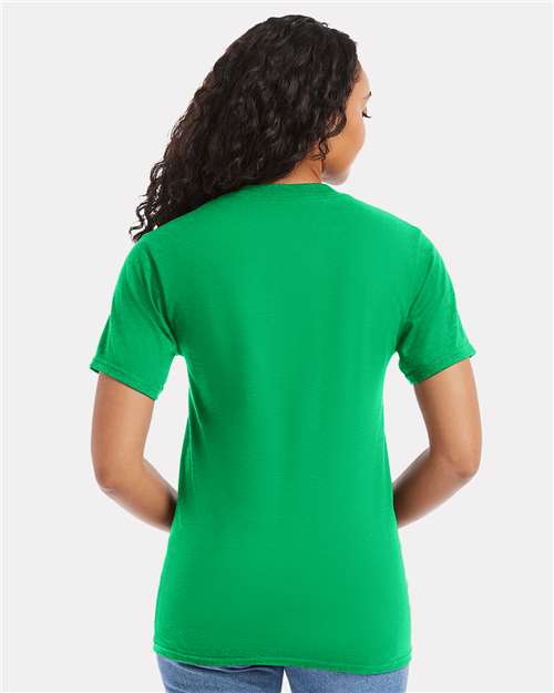 Hanes 5180 Unisex Beefy-T T-Shirt - Kelly Green - model back