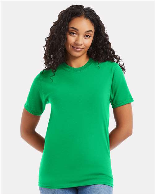 Hanes 5180 Unisex Beefy-T T-Shirt - Kelly Green - model front