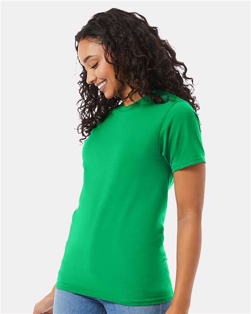 Hanes 5180 Unisex Beefy-T T-Shirt - Kelly Green - model side