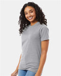 Hanes 5180 Unisex Beefy-T T-Shirt - Light Steel - model side