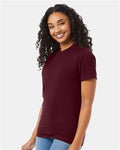 Hanes 5180 Unisex Beefy-T T-Shirt - Maroon - model side