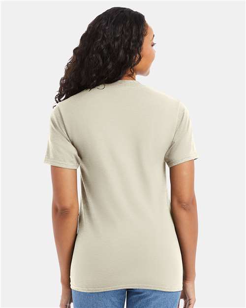Hanes 5180 Unisex Beefy-T T-Shirt - Natural - model back