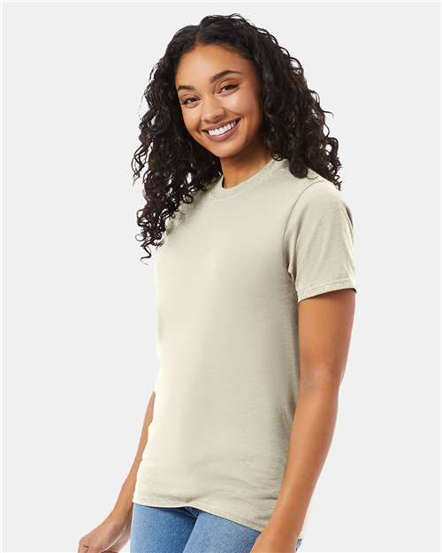 Hanes 5180 Unisex Beefy-T T-Shirt - Natural - model side