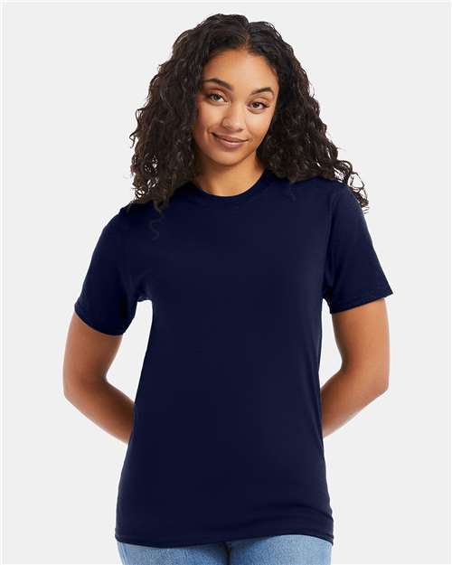Hanes 5180 Unisex Beefy-T T-Shirt - Navy - model front