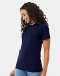 Hanes 5180 Unisex Beefy-T T-Shirt - Navy - model side