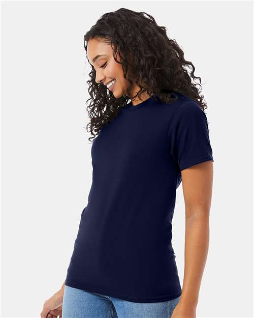 Hanes 5180 Unisex Beefy-T T-Shirt - Navy - model side