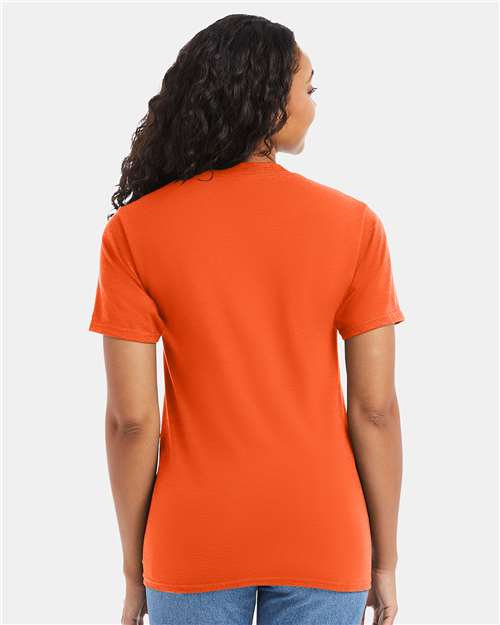 Hanes 5180 Unisex Beefy-T T-Shirt - Orange - model back