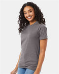 Hanes 5180 Unisex Beefy-T T-Shirt - Oxford Grey - model side