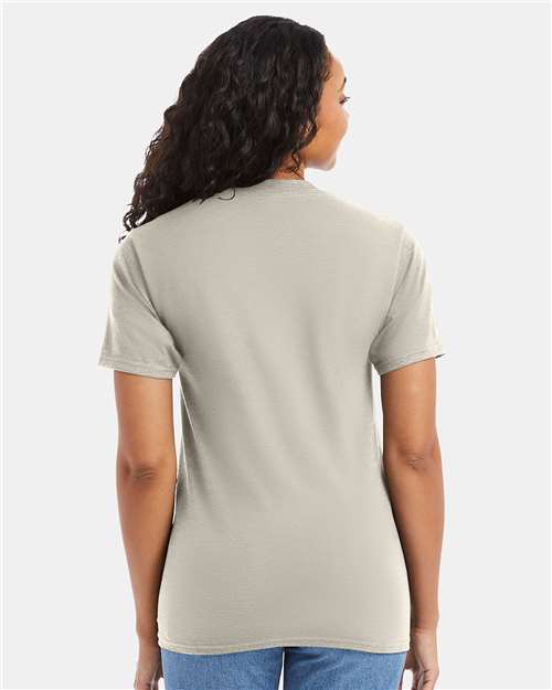 Hanes 5180 Unisex Beefy-T T-Shirt - Sand - model back