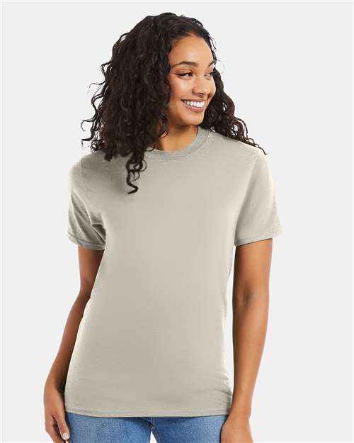 Hanes 5180 Unisex Beefy-T T-Shirt - Sand - model front