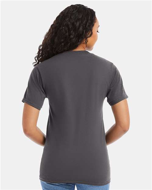 Hanes 5180 Unisex Beefy-T T-Shirt - Smoke Grey - model back