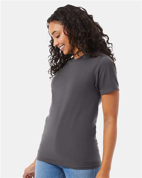 Hanes 5180 Unisex Beefy-T T-Shirt - Smoke Grey - model side