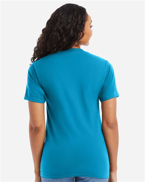 Hanes 5180 Unisex Beefy-T T-Shirt - Teal - model back