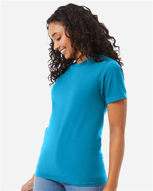 Hanes 5180 Unisex Beefy-T T-Shirt - Teal - model side