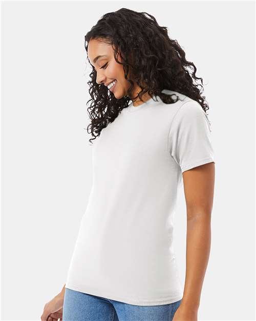 Hanes 5180 Unisex Beefy-T T-Shirt - White - model side