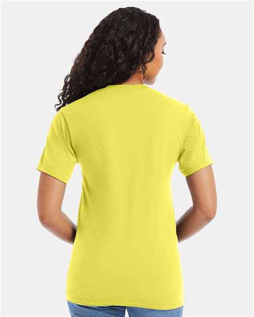 Hanes 5180 Unisex Beefy-T T-Shirt - Yellow - model back