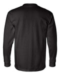 Bayside 8100 Unisex USA-Made Long Sleeve Pocket T-Shirt - Black - back