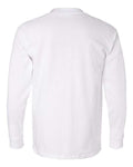 Bayside 8100 Unisex USA-Made Long Sleeve Pocket T-Shirt - White - back