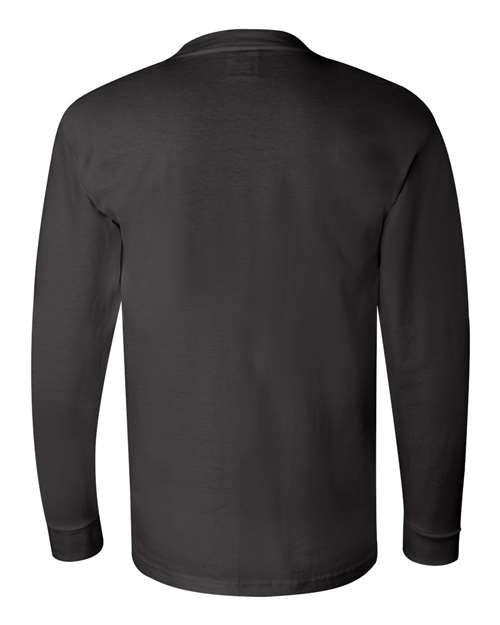 Bayside 6100 Unisex USA-Made Long Sleeve T-Shirt - Black - back