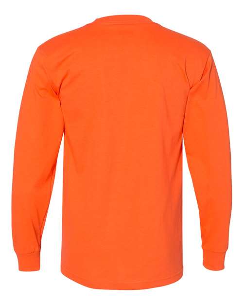 Bayside 6100 Unisex USA-Made Long Sleeve T-Shirt - Orange - back