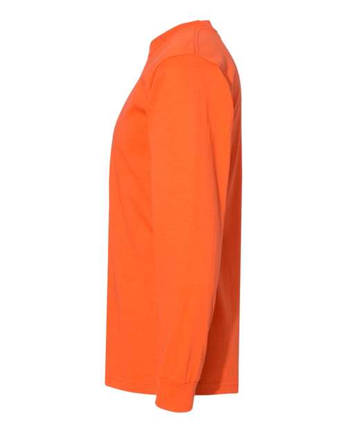 Bayside 6100 Unisex USA-Made Long Sleeve T-Shirt - Orange - side