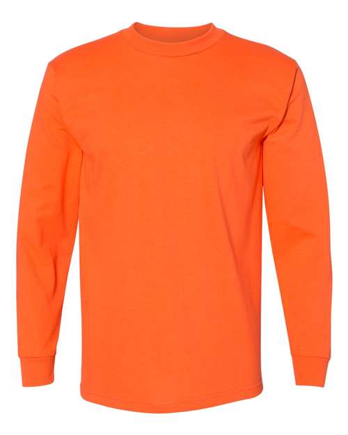 Bayside 6100 Unisex USA-Made Long Sleeve T-Shirt - Orange - front