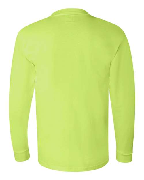 Bayside 6100 Unisex USA-Made Long Sleeve T-Shirt - Lime Green - back
