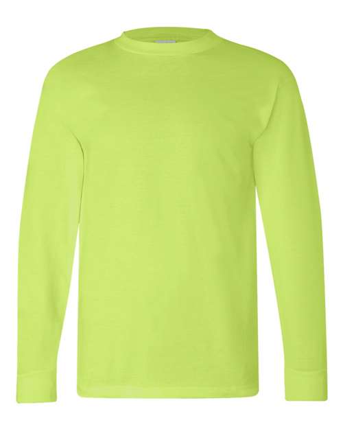 Bayside 6100 Unisex USA-Made Long Sleeve T-Shirt - Lime Green - front