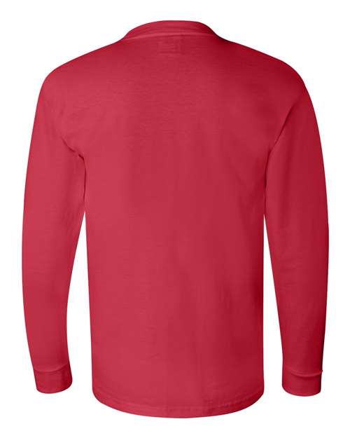 Bayside 6100 Unisex USA-Made Long Sleeve T-Shirt - Red - back